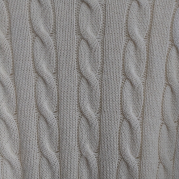 Woman Within White Crew Neck Cable Knit Sweater 1X - Picture 5 of 9